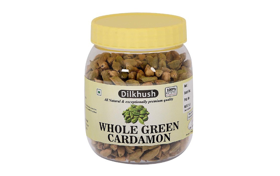 Dilkhush Whole Green Cardamon    Plastic Jar  1 kilogram